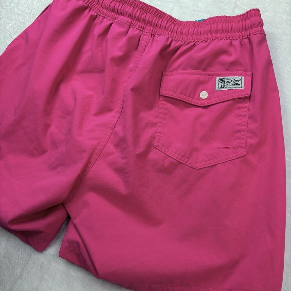 Polo Ralph Lauren Swimwear Trunks Men's Medium Pink Teal Pony Lined  Shorts - Picture 7 of 16